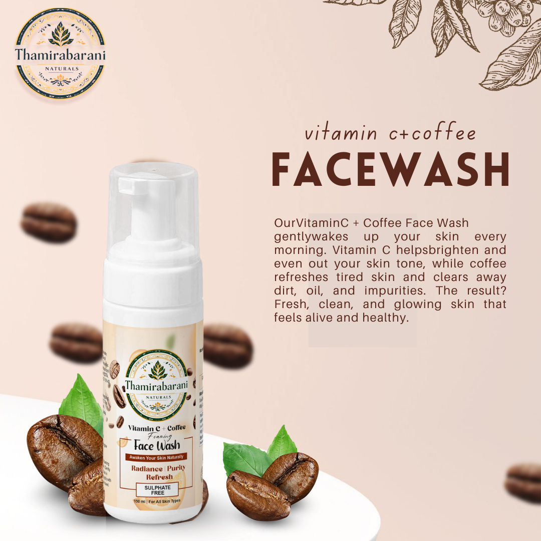 Thamirabarani Naturals Vitamin C + Coffee Foaming Face Wash
