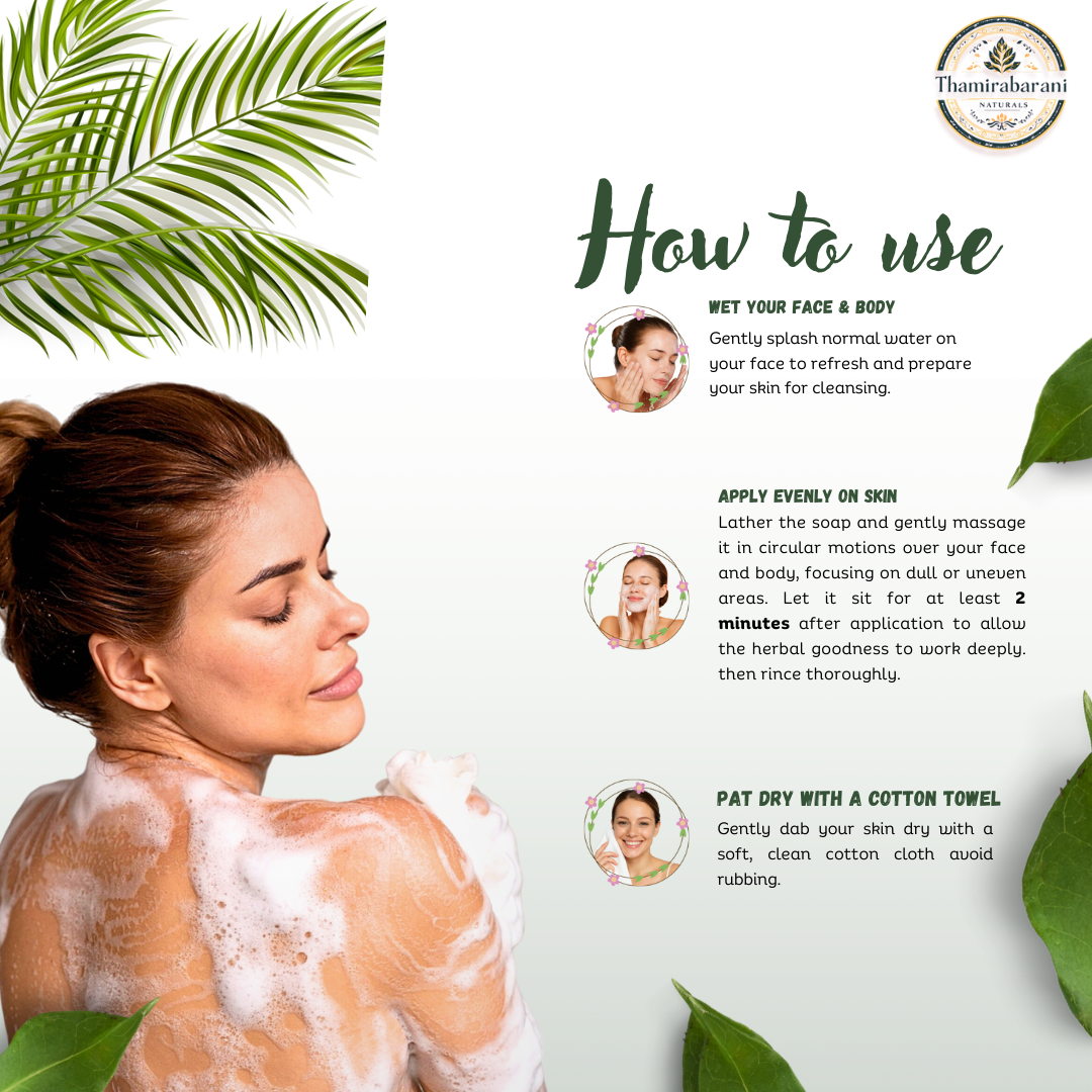 Thamirabarani Naturals Goat Milk & Rice Water Bathing Soap – Moisturize, Soothe & Soften (100g)